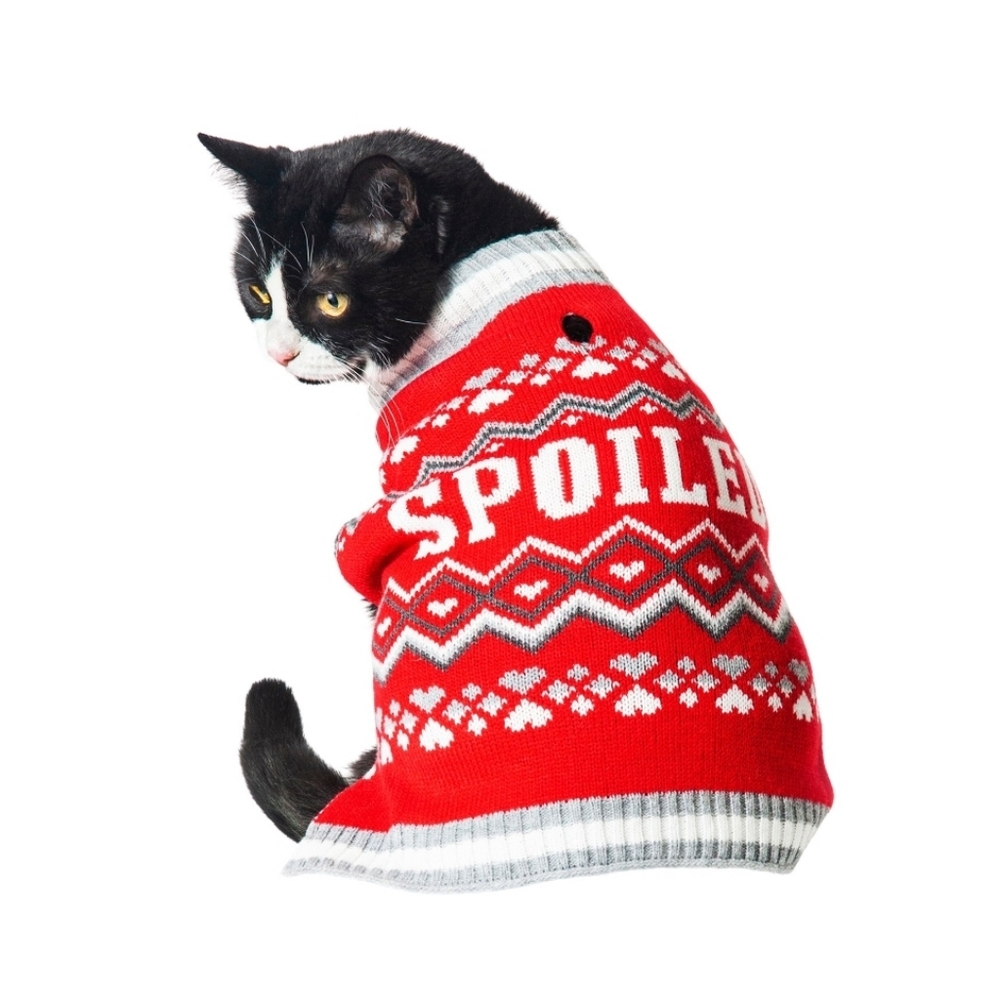 Spoiled Red Pet Sweater – Size Small Dog/Cat Holiday Knit Sweater, NWT